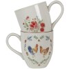 Clayre & Eef LRCMU Hrnek 12x8x9 cm - 300 ml Béžové květiny