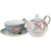 Clayre & Eef PECTEFO Tea for One Blue, White 16x10x14 cm - 400 ml - 250 ml