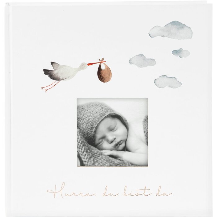 Goldbuch baby album Hurá, jsi tady 30x31 cm 60 bílých stran
