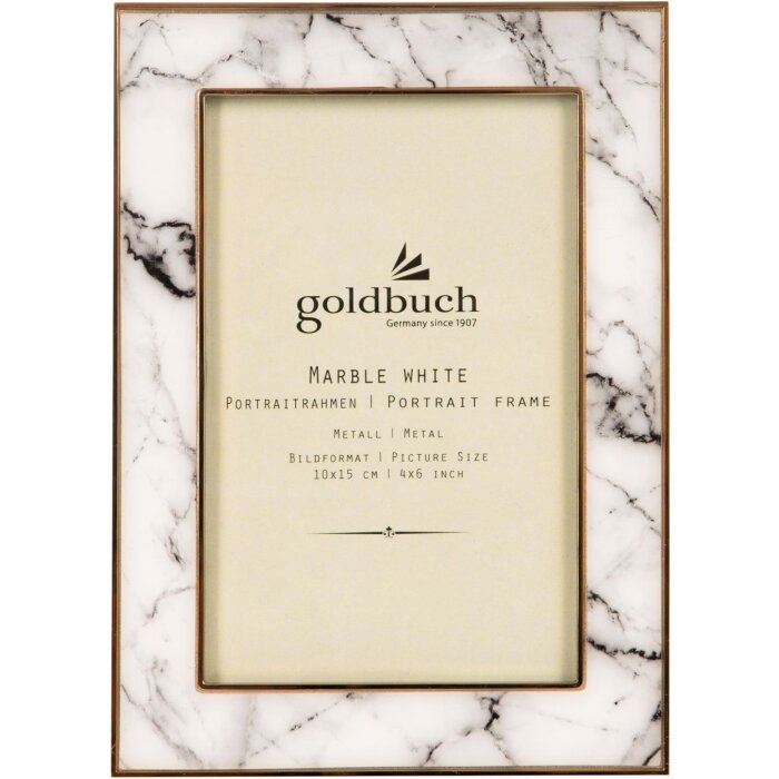 Kovový portrétní rám Goldbuch Marble 10x15 cm bílý