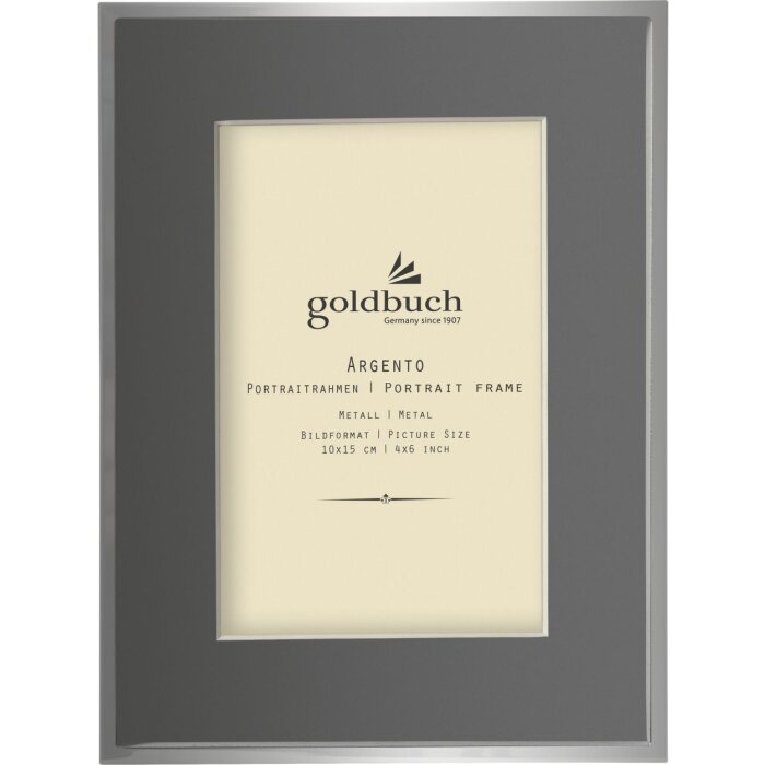 Kovový rám Goldbuch Argento 10x15 cm s šedým paspartováním