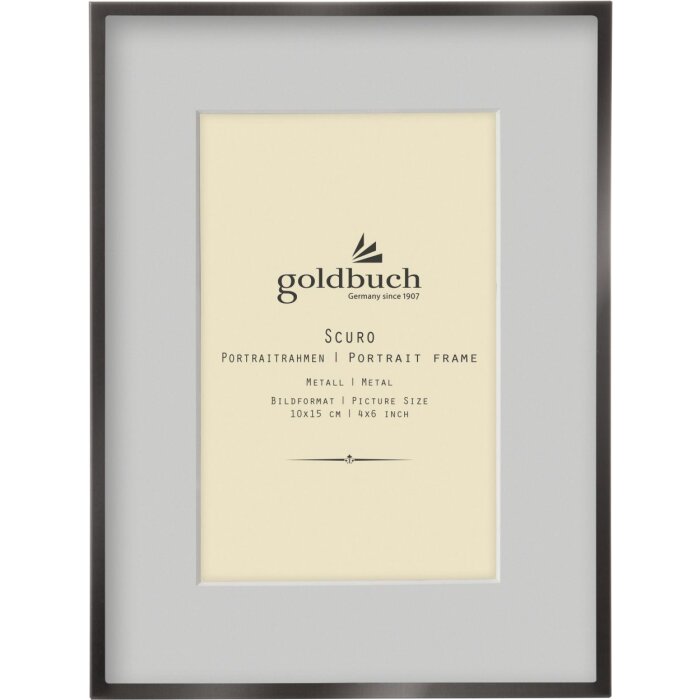 Goldbuch kovový fotorámeček Scuro černý s paspartou 10x15 cm