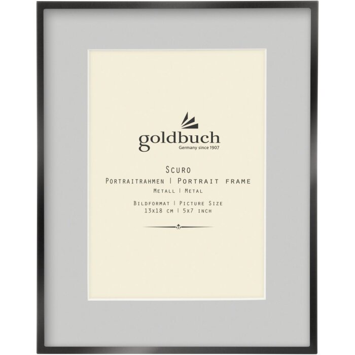 Goldbuch kovový fotorámeček Scuro černý s paspartou 13x18 cm