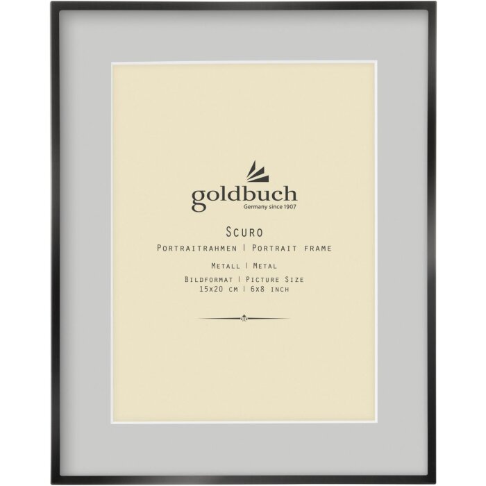 Goldbuch kovový fotorámeček Scuro černý s paspartou 15x20 cm