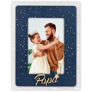 Dřevěný fotorámeček ZEP Astro blue 10x15 cm...