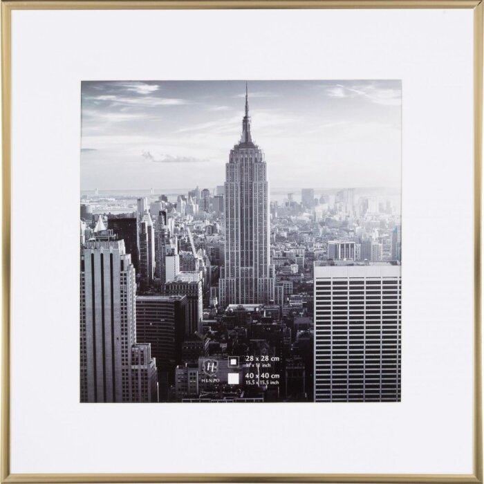 Henzo hliníkový rám Manhattan zlatý 40x40 cm s paspartou 30x30 cm