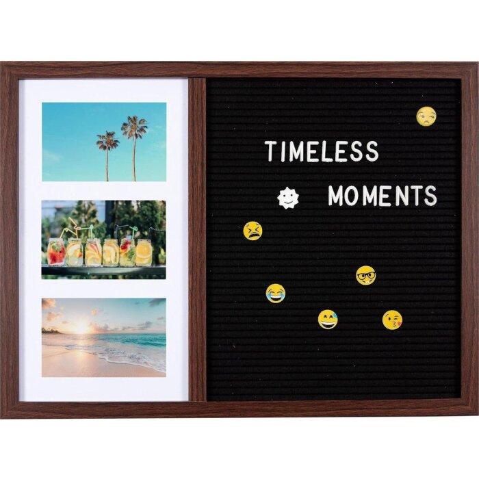 Henzo Letterboard 37,5x52,5 cm Tmavě hnědá Kvalitní dřevěná písmena Emojis