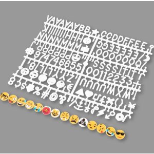Henzo Letterboard 37,5x52,5 cm Tmavě hnědá Kvalitní dřevěná písmena Emojis