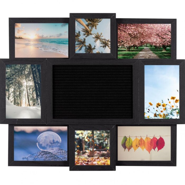 Henzo Letterboard 57x47 cm černý s fotorámečkem a sadou písmen