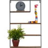 Nástěnná police Henzo černá z přírodního dřeva 40x60x10 cm Minimalistický design
