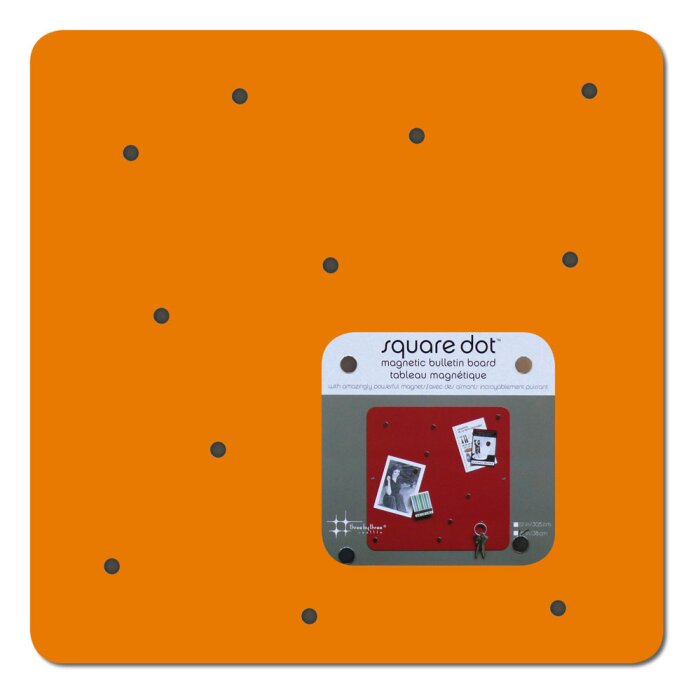 Čtvercová magnetická tabule SQUARE DOT v oranžové barvě