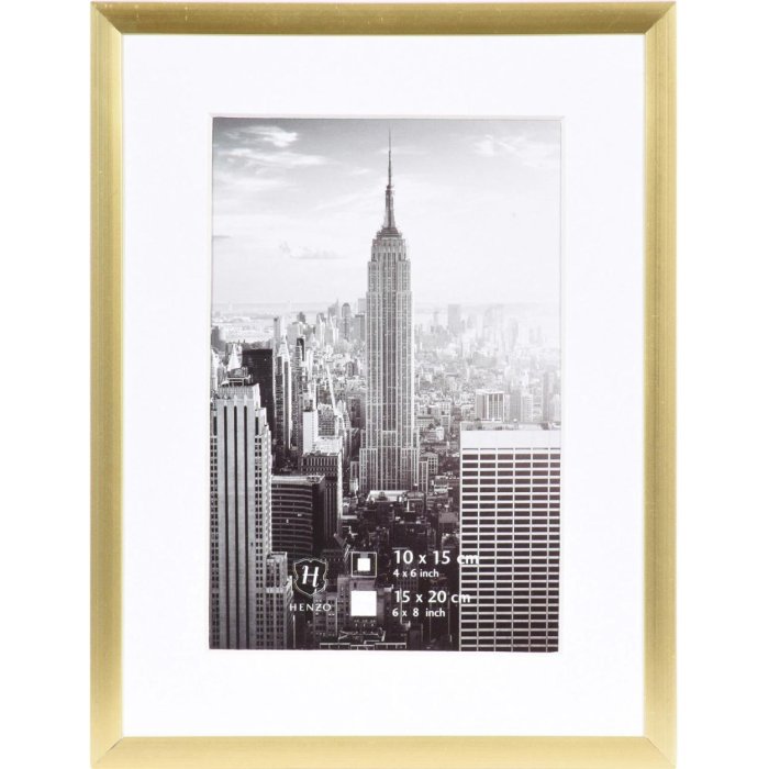 Hliníkový rámeček Manhattan 15x20 cm ve zlaté barvě