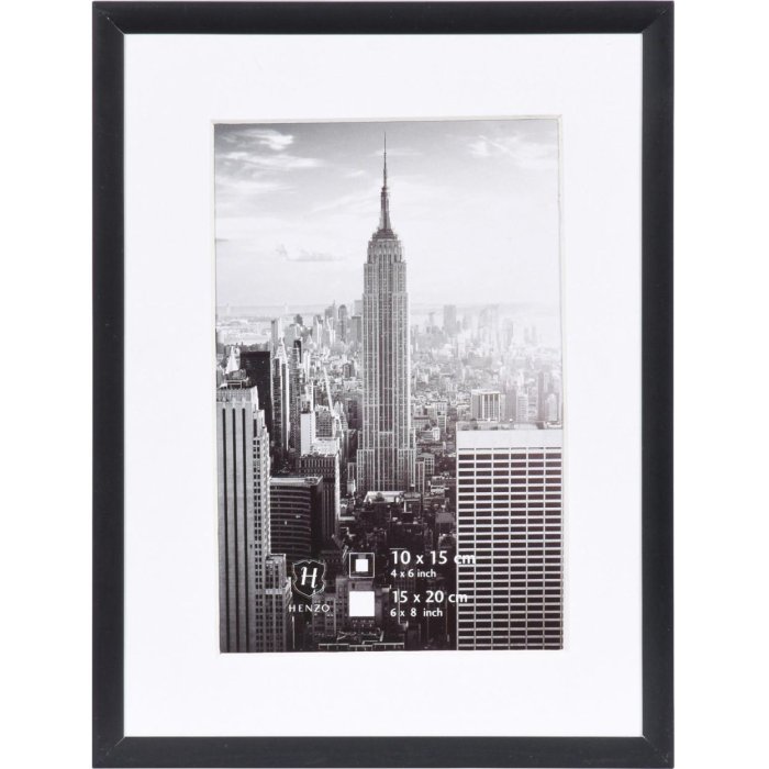Henzo hliníkový rám Manhattan černý 15x20 cm s paspartou 10x15 cm