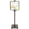 Clayre & Eef 5LL-6190 Tiffany stolní lampa šedá, bílá 13x13x28 cm E14-max 1x25W