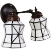 Clayre & Eef 5LL-6211 Tiffany nástěnná lampa zelená, bílá 30x23x23 cm E14-max 2x25W