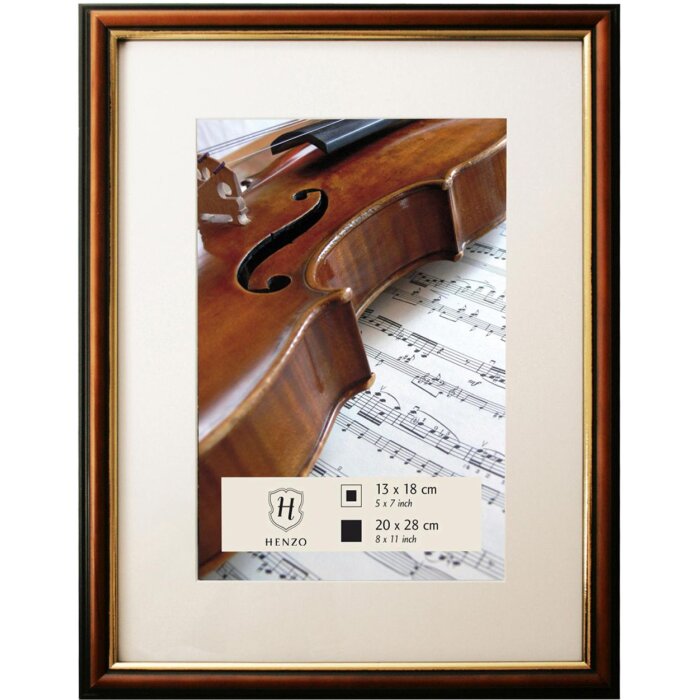 Dřevěný rám Henzo Verona 20x28 cm tmavě hnědý s paspartou 13x18 cm
