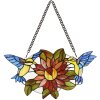 Clayre & Eef 5LL-6237 Okenní obraz Tiffany Ptáci hnědý 50x60 cm