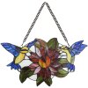 Clayre & Eef 5LL-6237 Okenní obraz Tiffany Ptáci hnědý 50x60 cm