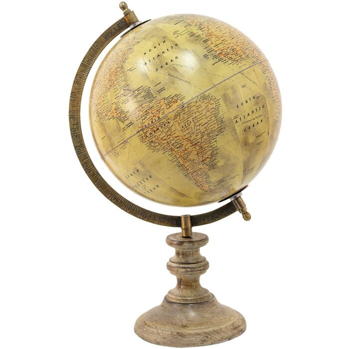 Clayre & Eef 64931 Globe Deco béžová, růžová 22x22x35 cm