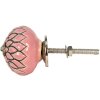 Clayre & Eef 65002 Klika na dveře růžová Ø 3 cm