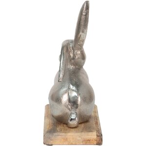 Clayre & Eef 6AL0056L Dekorativní králík stříbrné barvy 21x11x28 cm