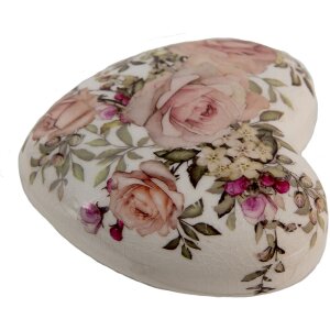 Clayre & Eef 6CE1414 Dekorativní srdce růžové 11x11x4 cm
