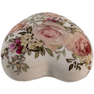 Clayre & Eef 6CE1414 Dekorativní srdce růžové 11x11x4 cm