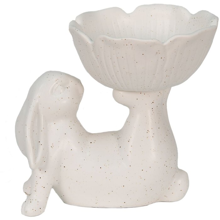 Clayre & Eef 6CE1429 Dekorativní králík bílý 15x11x14 cm