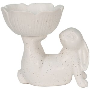 Clayre & Eef 6CE1429 Dekorativní králík bílý 15x11x14 cm