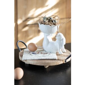 Clayre & Eef 6CE1429 Dekorativní králík bílý 15x11x14 cm