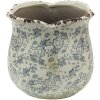 Clayre & Eef 6CE1455L Květináč do interiéru Šedá, béžová Ø 17x16 cm