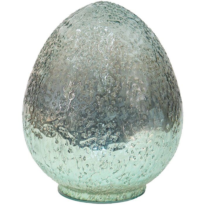 Clayre & Eef 6GL3527 Dekorace Egg Blue Glass 13x13x19 cm
