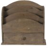 Clayre & Eef 6H2111 Stojan na dopisy hnědý 33x13x31 cm