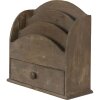 Clayre & Eef 6H2111 Stojan na dopisy hnědý 33x13x31 cm