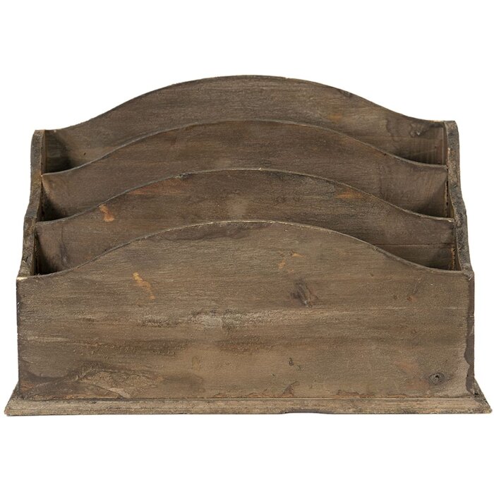 Clayre & Eef 6H2112 Stojan na dopisy hnědý 33x17x22 cm