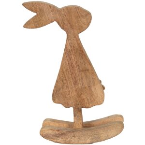Clayre & Eef 6H2151L Dekorativní králík hnědý, růžový 17x7x33 cm