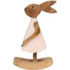 Clayre & Eef 6H2151L Dekorativní králík hnědý, růžový 17x7x33 cm