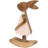 Clayre & Eef 6H2151L Dekorativní králík hnědý, růžový 17x7x33 cm