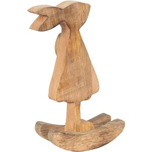 Clayre & Eef 6H2151M Dekorativní králík hnědý, růžový 14x7x25 cm