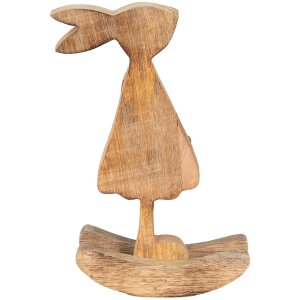 Clayre & Eef 6H2151M Dekorativní králík hnědý, růžový 14x7x25 cm