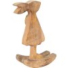 Clayre & Eef 6H2151M Dekorativní králík hnědý, růžový 14x7x25 cm