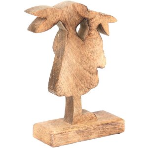 Clayre & Eef 6H2152 Dekorativní králík hnědý, růžový 15x6x22 cm