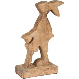 Clayre & Eef 6H2153 Dekorativní králík hnědý, modrý 12x6x22 cm