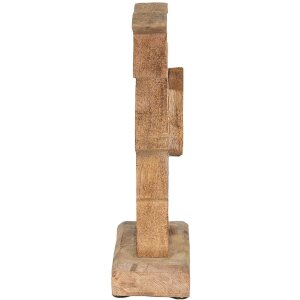 Clayre & Eef 6H2153 Dekorativní králík hnědý, modrý 12x6x22 cm