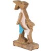 Clayre & Eef 6H2153 Dekorativní králík hnědý, modrý 12x6x22 cm