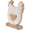 Clayre & Eef 6H2162L Dekorativní kohout bílý, hnědý 18x5x21 cm