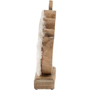 Clayre & Eef 6H2162M Dekorativní kohout bílý, hnědý 15x5x19 cm