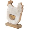 Clayre & Eef 6H2162M Dekorativní kohout bílý, hnědý 15x5x19 cm