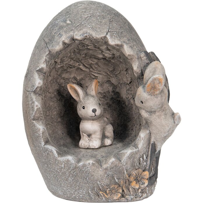 Clayre & Eef 6MG0022 Dekorativní vajíčko šedé 33x25x21 cm