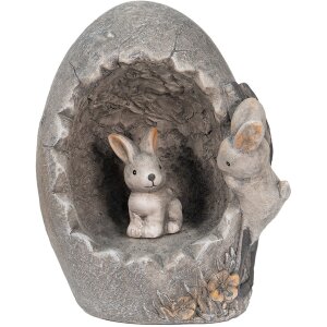 Clayre & Eef 6MG0022 Dekorativní vajíčko šedé 33x25x21 cm